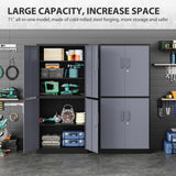 SISESOL Metal Storage Cabinet - 71 Inch Tall Large Steel Utility Locker with 3 Adjustable Shelves & Locking Doors - Garage Storage Cabinets for Tool Storage and Ammo Locker SISESOL