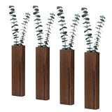 Wood Wall Planter 4 Pack Wall Decor for Artificial Flower Plants Wooden Plants Holders Wall Plant Pocket Vase Hanging for Living Room Bedroom Dining Rmeosye