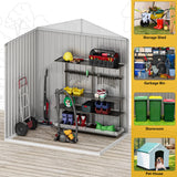 DWVO 6x4ft Metal Outdoor Storage Shed, Large Heavy Duty Tool Sheds with Lockable Doors & Air Vent for Backyard Patio Lawn to Store Bikes, Tools, Lawnmowers,Dark Gray DWVO