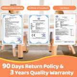 FUNLIO Adjustable Kids Chair (2pcs), 3 Level Height Adjustable Toddler Chair for Ages 3-8, Sturdy Child Chair with Maximum Bearing 220lbs, for Classrooms/Daycares/Homes, CPC & CE Approved - Natural FUNLIO