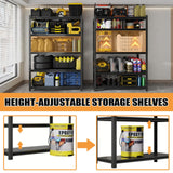 Vaernevy 35.4” W Garage Shelving Units, 5 Tier Metal Shelving Heavy Duty, Adjustable Shelves for Garage Storage, 2500lbs Industrial Metal Shelf Unit for Basement/Warehouse/Shop Vaernevy