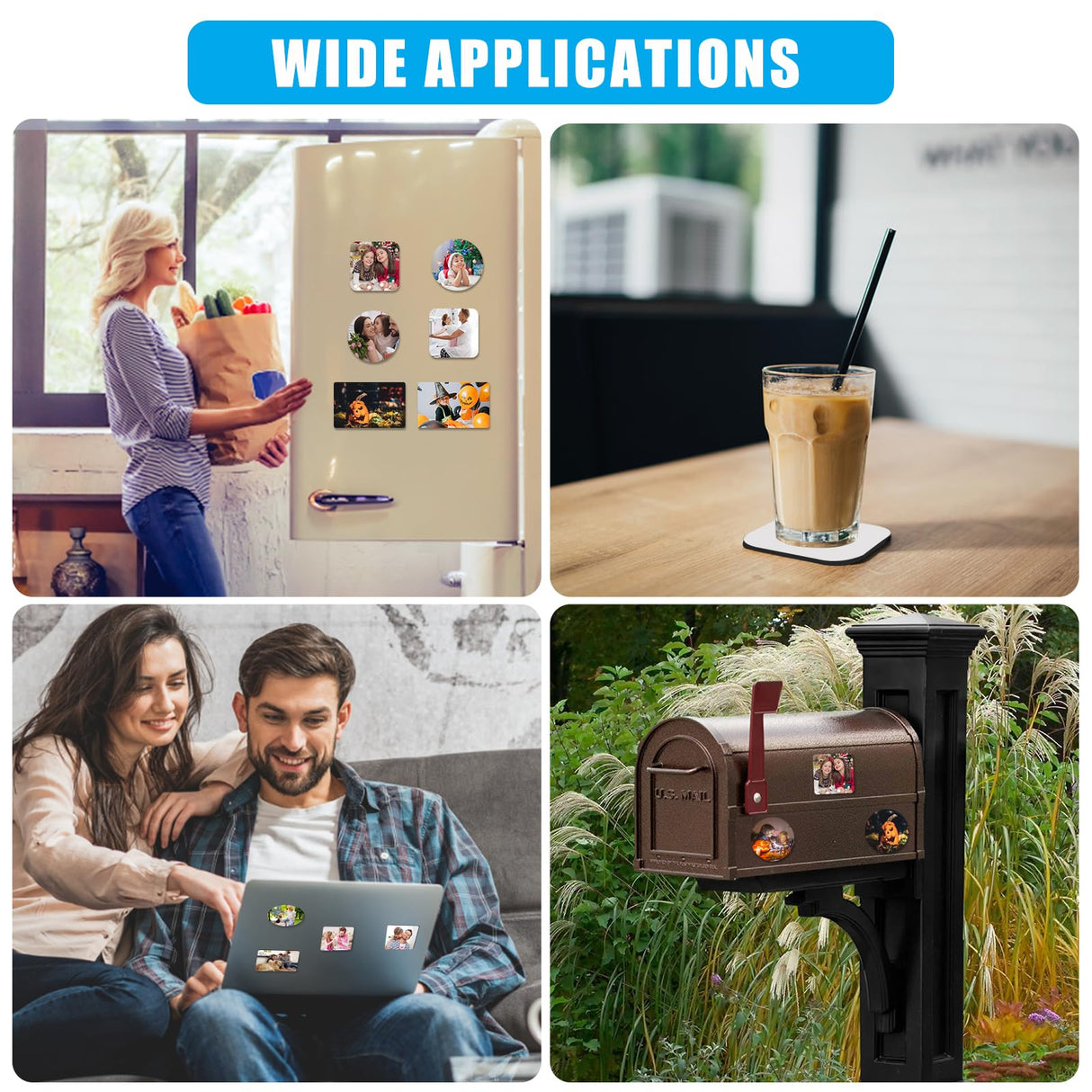 ICOSHOW Sublimation Magnet Blanks 3x3 inch, Sublimation Blank Products, 20Pcs Personalized Sublimation Fridge Refrigerator Magnets for Home Kitchen Office Decorative (Round) ICOSHOW