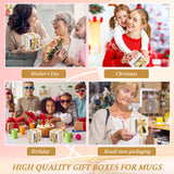 Ctosree 50 Pcs Gift Boxes for Sublimation Mugs, Mug Boxes for Shipping Exhibition Boxes for 11oz, 12oz, 15oz Sublimation Mugs Blank Mug Box Cups Gift Wrapping (White) Ctosree