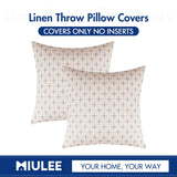 MIULEE Burlap Linen Decorative Throw Pillow Covers Pack of 2 Modern Farmhouse Pillowcases Rustic Woven Textured Cushion Cover for Sofa Couch Bed 20x20 Inch Greyish White MIULEE