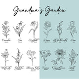 GRANDMA'S GARDEN, Personalized Cutting Board with Birth Flower Design, 9X6", Bamboo, Mothers Day Gifts for Grandma, Custom Engraved Gifts for Mom, Grandma - Grandma Gifts Ideas - 7 Names Personalized Favors