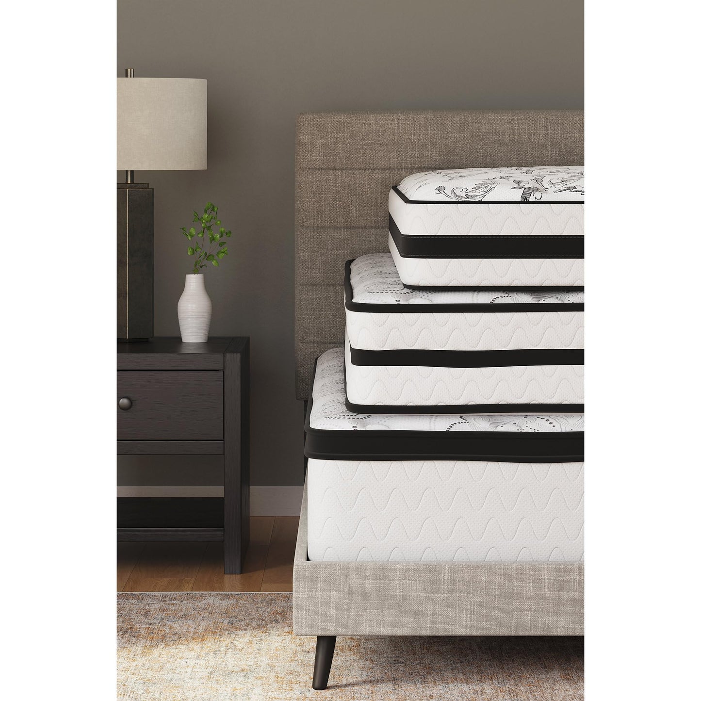 Signature Design by Ashley Queen Size Chime 10 Inch Medium Firm Hybrid Mattress with Cooling Gel Memory Foam