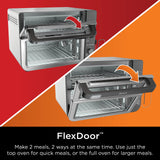 Ninja DCT451 12-in-1 Smart Double Oven with FlexDoor, Thermometer, FlavorSeal, Smart Finish, Rapid Top Convection and Air Fry Bottom , Stainless Steel (pack of 1) Ninja