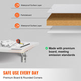 VEVOR Wall Mounted Folding Table, 31.5" x 19.69" Wall Mount Drop Leaf Table, Floating Desk with Iron Bracket, Fold Down Desk for Small Spaces, Home Office, Dining, Laundry Room, Kitchen, Bar, White VEVOR