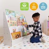 ECR4Kids Streamline Single-Sided Book Display with Storage, Classroom Bookshelf, White Wash ECR4Kids