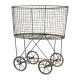 Creative Co-op Vintage Metal Laundry Basket with Wheels 25" x 15" x 26 3/4" (W x D x H) Creative Co-Op