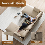 Nolohoo Cloud Couch Sectional Sofa, Modern Large Modular Sofas with Chaise, Convertible Ottoman, 112" Comfy Fluffy U Shape Sectional Couches for Living Room, Apartment, Light Brown Nolohoo
