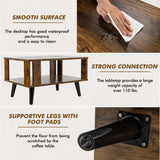 Giantex Small Wood Coffee Table, 2-Tier Tea Table w/Open Storage Shelf & Supportive Legs, Easy Assembly, Mid-Century Center Table for Living Room, Reception Room Giantex