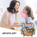 Spring Horse Diamond Art Coasters: 8 Pcs Standing Horse Diamond Painting Coasters with Holder, DIY Crafts Kit for Adults Beginners Home Decor Gifts CRASHOT