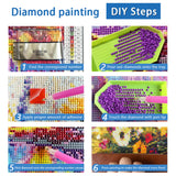NWQZBYHT Gnome Diamond Art Kits for Adults, Halloween 5D Diamond Painting Kits for Beginners,DIY Round Full Drill Diamond Dots Gem Art for Adults, Paint by Diamonds Pictures Crafts Home Decor 16x12 In NWQZBYHT