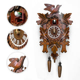 STRONGBERRY Handcrafted Cuckoo Wall Clock with Silent Movement, Pendulum & Chime Function - Classic Vintage Wooden Cuckoo Clock - 18.11 x 9.84 x 3.94 inches STRONGBERRY