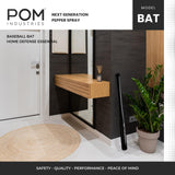 POM Baseball Bat - Not for Baseball Brand - Authentic Beech Wood - 30" Black - Softball, Batting Practice, Training, Self Defense, Home Security. POM