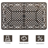 VINGLI 7-Piece Outdoor Dining Set, Cast Aluminum Patio Furniture Set for 6 with Umbrella Hole, Rectangular Outdoor Dining Table & 6 Stackable Chairs, All-Weather Garden/Poolside Dining Set Bronze VINGLI