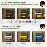 HNEBC Nightstand with Wireless Charging Station, LED Nightstand Has Adjustable Rotary Workstation,Smart Night Stand with 2 Drawers,Modern Bedside Table for Bedroom, Sensor Light/Wheel (Black) HNEBC