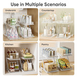 AUGBEAN 3 Pack Bathroom Organizers and Storage - Multi-Purpose,2-Tier Clear Pull Out Organization for Bathroom,Under Sink,Kitchen,Vanity,Countertop,Cabinet,Pantry & Medicine Cabinet,White AUGBEAN