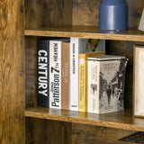 HOMCOM Industrial Kitchen Pantry Cabinet with 4 Doors and Storage Shelves, Freestanding Storage Cabinet, Rustic Wood HOMCOM