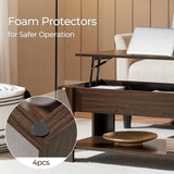 Yaheetech Lift Top Coffee Table with Hidden Compartment and Storage Shelf, Rising Tabletop Dining Table for Living Room Reception Room, 38.6in L, Espresso Yaheetech