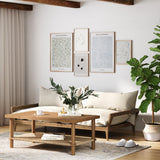 Nathan James Beacon Bohemian Coffee Table with Storage, 2-Tier Rectangle Coffee Table with Solid Wood Legs and Seagrass Shelf, Light Brown Nathan James
