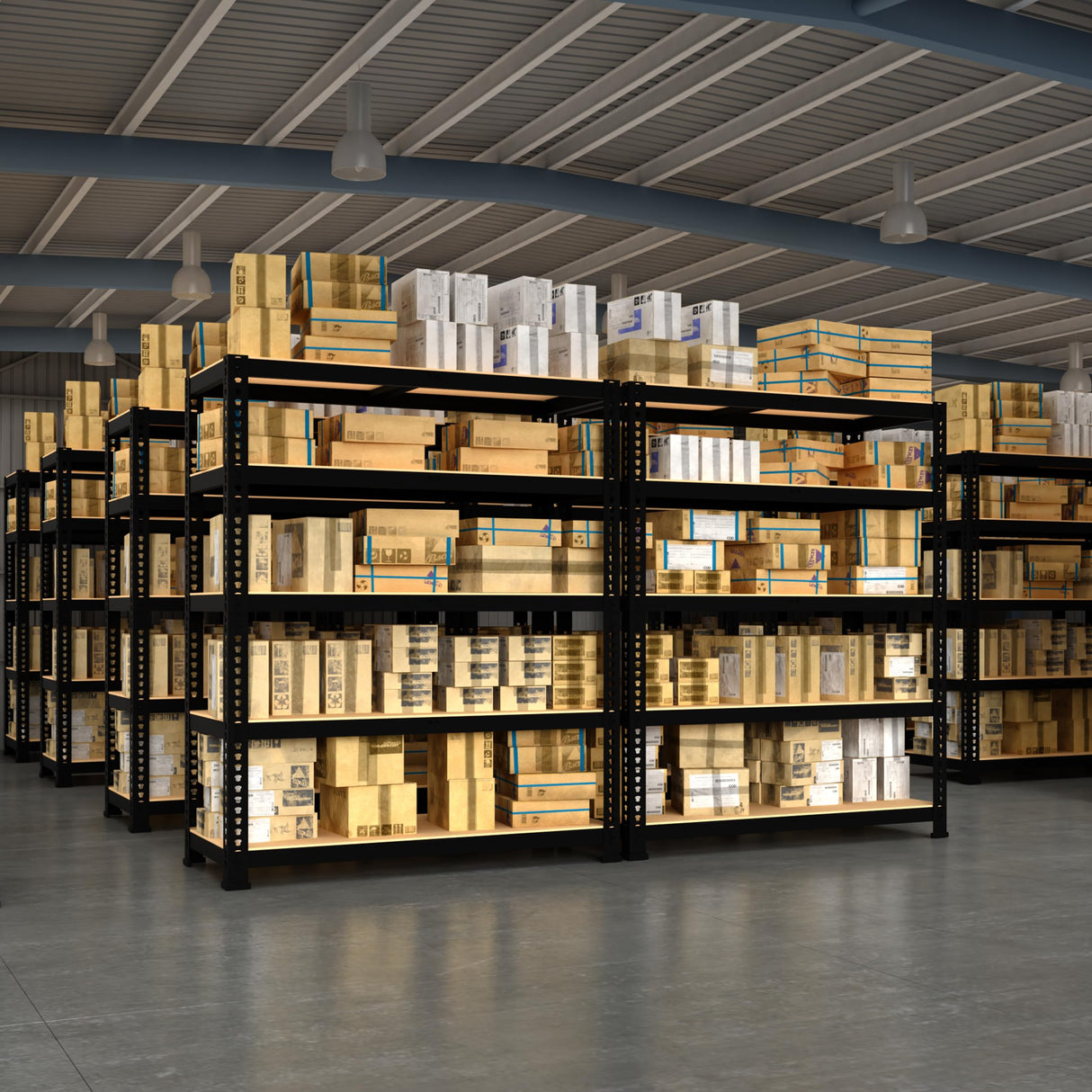 BuxWellBang 5 Tier Garage Storage Shelves - 40" W x 18" D x 72" H Heavy Duty Adjustable Shelving Unit, Metal Organizer Utility Rack for Basement, Pantry, Kitchen, Black BuxWellBang