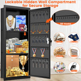 31.5" Tall Wall Safes Between the Studs with 2 Removable Shelf, Lockable Hidden Safe Box with 50 Hooks for Keys Jewellery, in Wall Safe for Money Medicines Valuables GUVELI