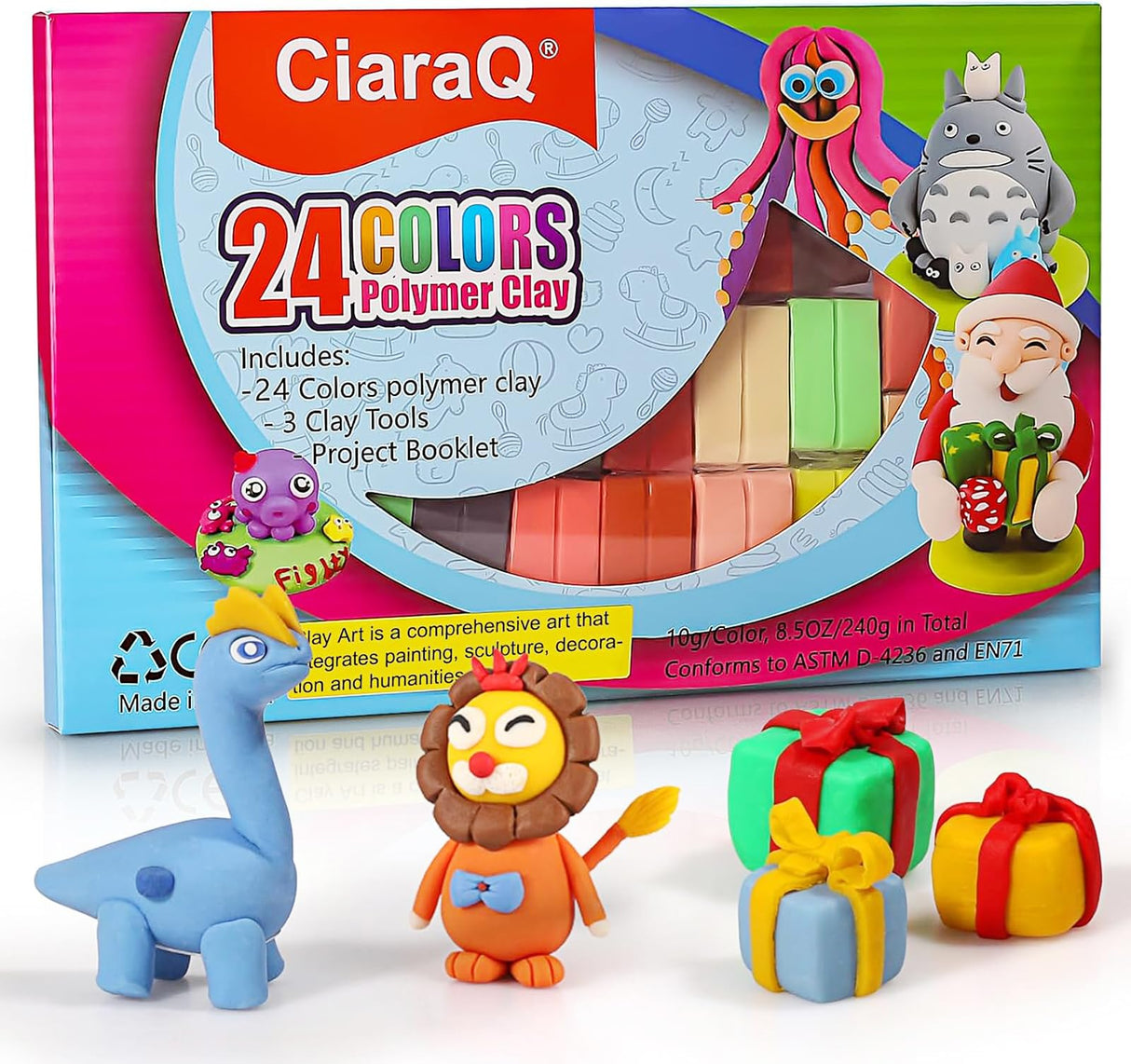 CiaraQ 24 Colors Small Block Polymer Clay Starter kit, Oven Bake Clay, DIY Molding Clay, Great for Kids, Beginners CiaraQ