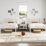 Yaheetech Twin Bed Frames Metal Platform Bed with Headboard and Footboard No Box Spring Needed Easy Assembly,Under-Bed Space: 12.6''/White/Twin Bed Yaheetech