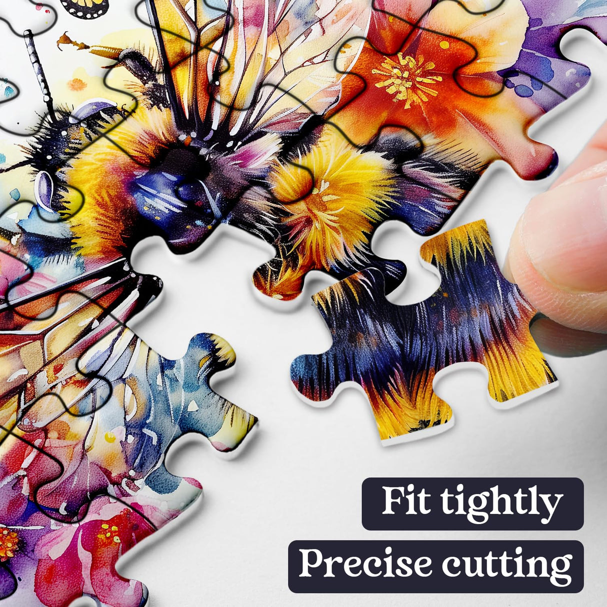 Flowers Bee Puzzles for Adults 1000 Pieces, Garden Bee Butterfly Jigsaw Puzzles, Nature Plant Impossible Animal Art Puzzle as Bee Home Decor PPuzzling