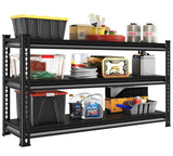 Rufokisa Metal Garage Shelving Heavy Duty，1530LBS Loads Garage Storage Shelves, 48”W 3-Tier Adjustable Storage Racks and Shelving Units for Garage Basement and Kitchen, 48”W x 18”D x 39”H,Black Rufokisa