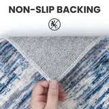 SIILOOM 2x6 Navy Blue Gray Neutral Multi Modern Abstract Runner Rug for Hallways, Super Soft Hallway Decor Kitchen Rugs with Non-Slip, Non-Shedding Washable Rug for Hallways Entryway Bedroom Indoor SIILOOM