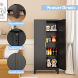 RISTERN Black Metal Storage Cabinet, 48" Steel File Cabinet for Home Office, Kitchen Pantry Storage Cabinet with Doors and 3 Adjustable Shelves, Tool Cabinet, for Office, Home, Garage, School RISTERN