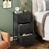 WLIVE Dresser with 3 Drawers, Fabric Nightstand, Organizer Unit, Storage Dresser for Bedroom, Hallway, Entryway, Closets, Sturdy Steel Frame, Wood Top, Easy Pull Handle, Charcoal Black WLIVE