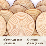 FUMILE Unfinished Natural Wood Slices 5.1-5.5 Inch, 10 PCS Round Wooden Discs with Tree Bark, Wood Slices for Centerpieces for Handmade Crafts, Wood Circles for Rustic Wedding Decoration FUMILE