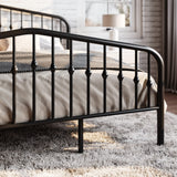 SHA CERLIN Victorian-Style Queen Metal Platform Bed Frame in Black - No Box Spring Required SHA CERLIN