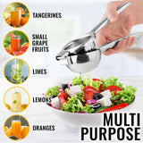 Zulay Kitchen Lemon Squeezer Stainless Steel - Premium Quality, Heavy Duty Solid Metal Squeezer Bowl - Large Manual Citrus Press Juicer and Lime Squeezer Stainless Steel Zulay Kitchen