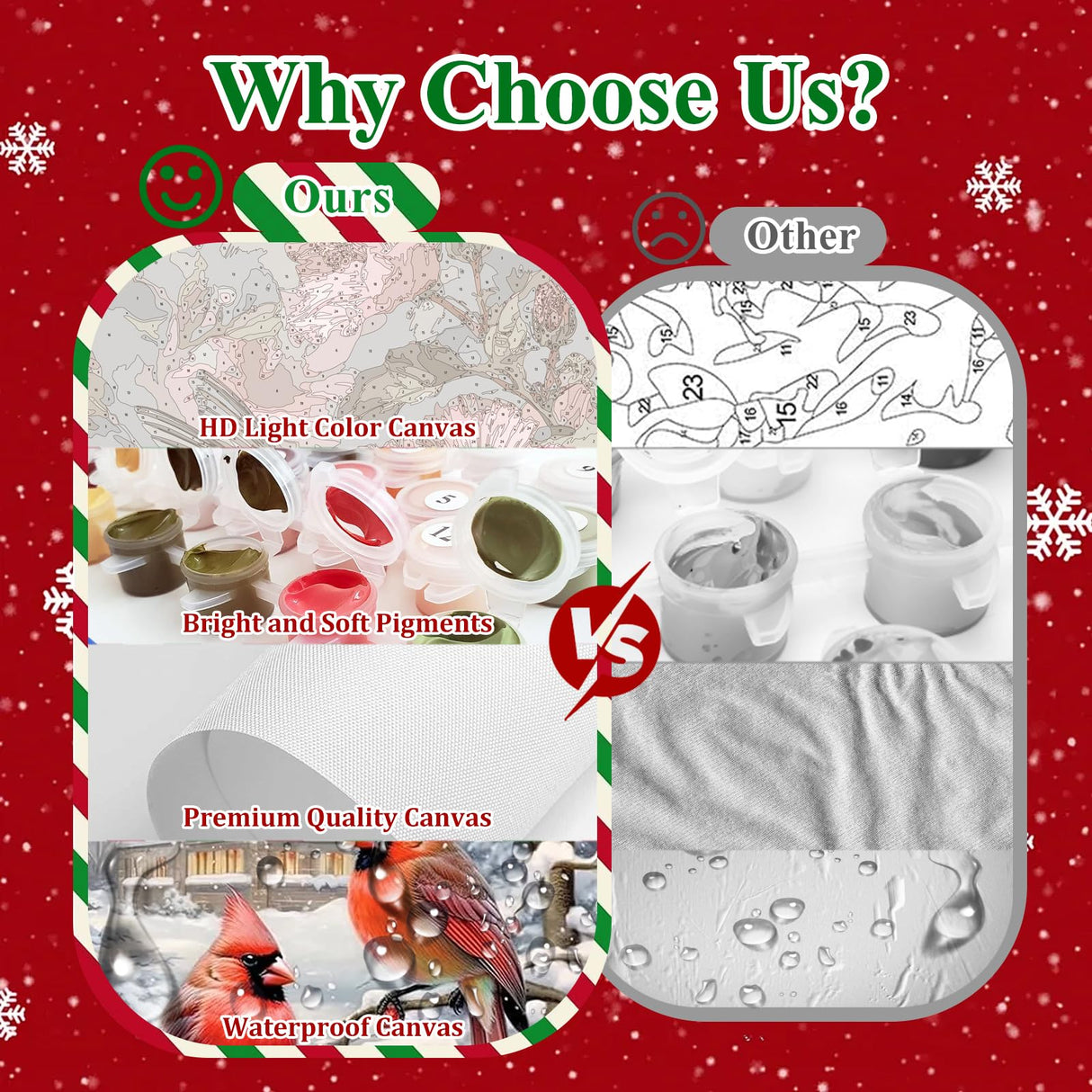 HMZephitiquc Cardinal Paint by Numbers Kit for Adults Canvas Christmas, Cardinal Paint by Number Christmas, Painting by Numbers, Easy DIY Crafts Home Wall Decor 16x20 in HMZephitiquc