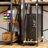 IRONCK Computer Desk 47" with Power Outlet & Storage Shelves, Study Writing Table with USB Ports Charging Station, PC Desk Workstation for Home Office, Rustic Brown IRONCK