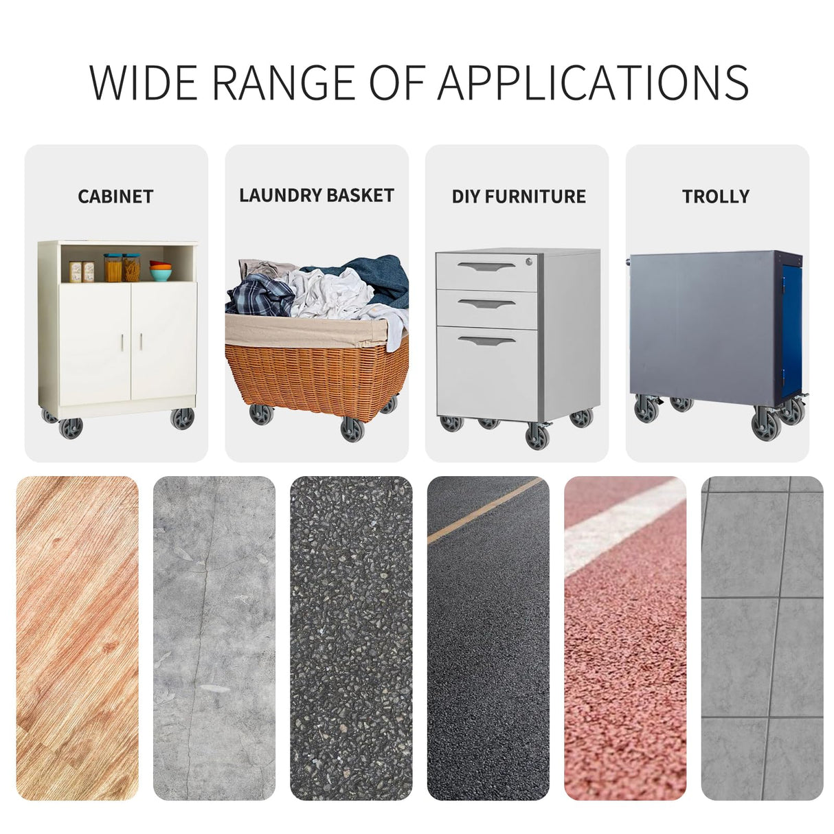 6 Inch Caster Wheels Heavy Duty Casters with Brake, Casters Set of 4 Loading 3000 Lbs, Locking Industrial Swivel Top Plate Casters Wheels for Furniture and Workbench Cart(Two Hardware Kits Included) YUPEZOP