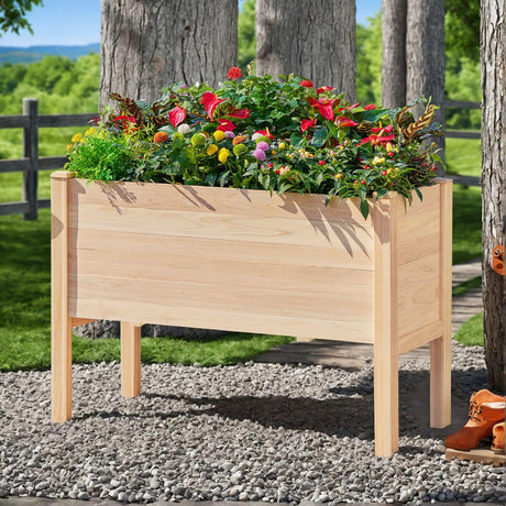SPECRAFT 4x2 Ft Raised Garden Bed - Features Legs, Drainage Holes, Ideal for Vegetables, Flowers, Elevated Wood Planter Box for Balcony, Patio, Backyard, Easy Assembly Fir Wood SPECRAFT