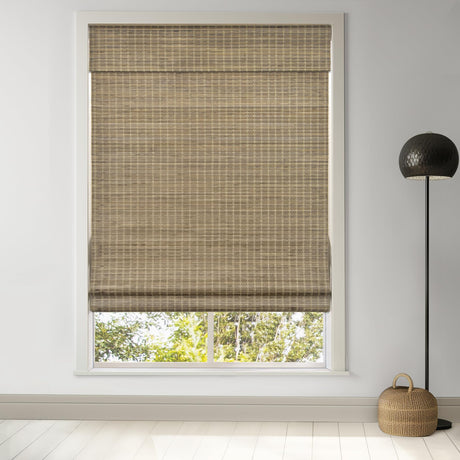 LazBlinds Driftwood Cordless Bamboo Roman Shades – Room Darkening Privacy Blinds for Windows (30.5" W x 64" H) LazBlinds