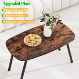 MUZERUL Folding Coffee Table Rustic Small Coffee Tables,Foldable Portable Table for Small Spaces,Rectangular Mid Century Coffee Table for Living Room, Home, Office,Easy Assembly 31.5"x15.7"x17.7" MUZERUL