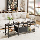 Ginzeca Stylish Television Stand with Fabric Storage Drawer for TV up to 55 Inches,Extra Strong Load Bearing,TV Media Console Table with Open Storage Shelves for Living Room, Bedroom,Home Office Ginzeca