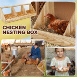 Thyle 1 Sets Chicken Nesting Boxes, 3 Compartment Wood Chicken Laying Boxes Chicken Coop Accessories Roosting Laying Boxes with Liners Large Bedding for Hens Birds Duck Coop Poultry Habitat Supplies Thyle