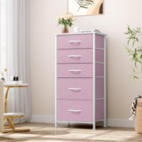 YITAHOME 5 Drawers Dresser - Fabric Dresser, Organizer Unit for Living Room, Closets(Pink) YITAHOME
