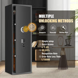 Metallitrend 10-15 Large Gun Safe Cabinet with 3 Pistol Pouches,Rifle Gun Safes for Home Fireproof Waterproof Adjustable Rack and Biometric Lock,Heavy-Duty Gun Safes for Rifles and Shotguns Money Metallitrend