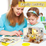Flever Dollhouse Miniature DIY House Kit Creative Room with Furniture for Romantic Artwork Gift (Sunny Study) Flever