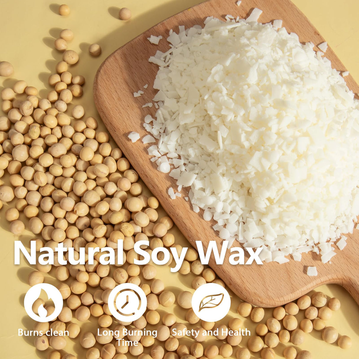 FUHITIM Soy Candle Wax for Candle Making 10 lbs Bag, Premium Natural Soy Wax Flakes, No additives and Pure, 100 Cotton Candle Wicks, 100 Wick Stickers, & 2 Centering Devices FUHITIM